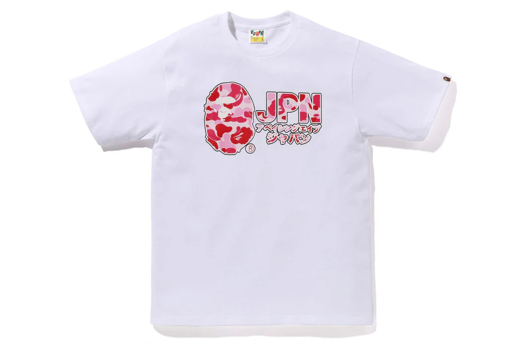 BAPE ABC Camo JPN Katakana Tee White / Pink