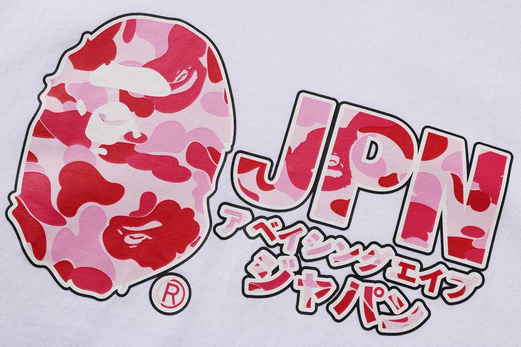 BAPE ABC Camo JPN Katakana Tee White / Pink