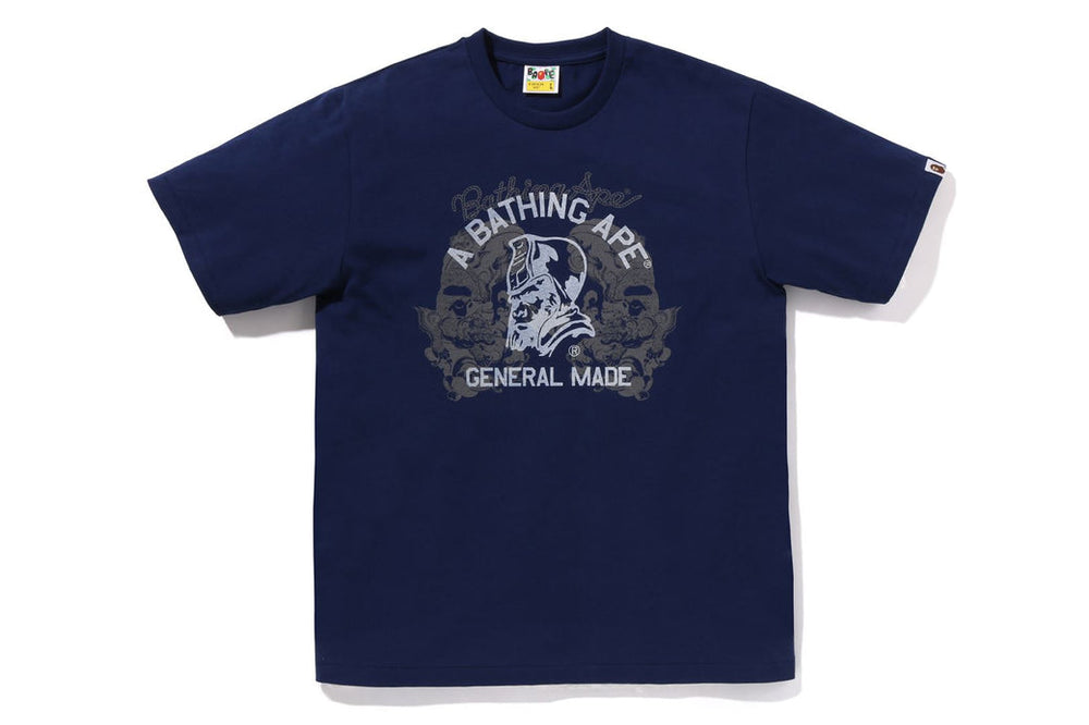 Bape Japanese Tattoo on General T-Shirt Navy