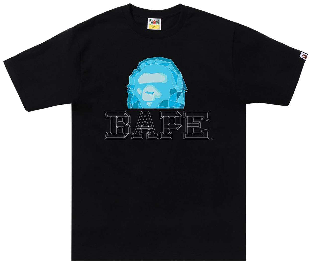 Bape Polygon Ape Head Tee Black