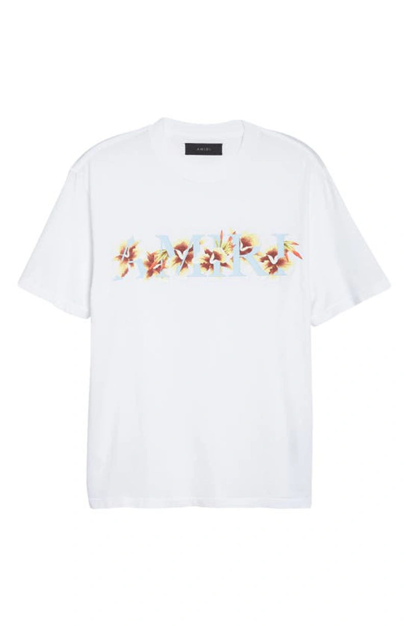 AMIRI Hibiscus Logo T-shirt White