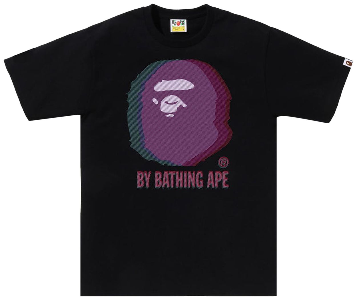 BAPE Glitch Art By Bathing Tee Black