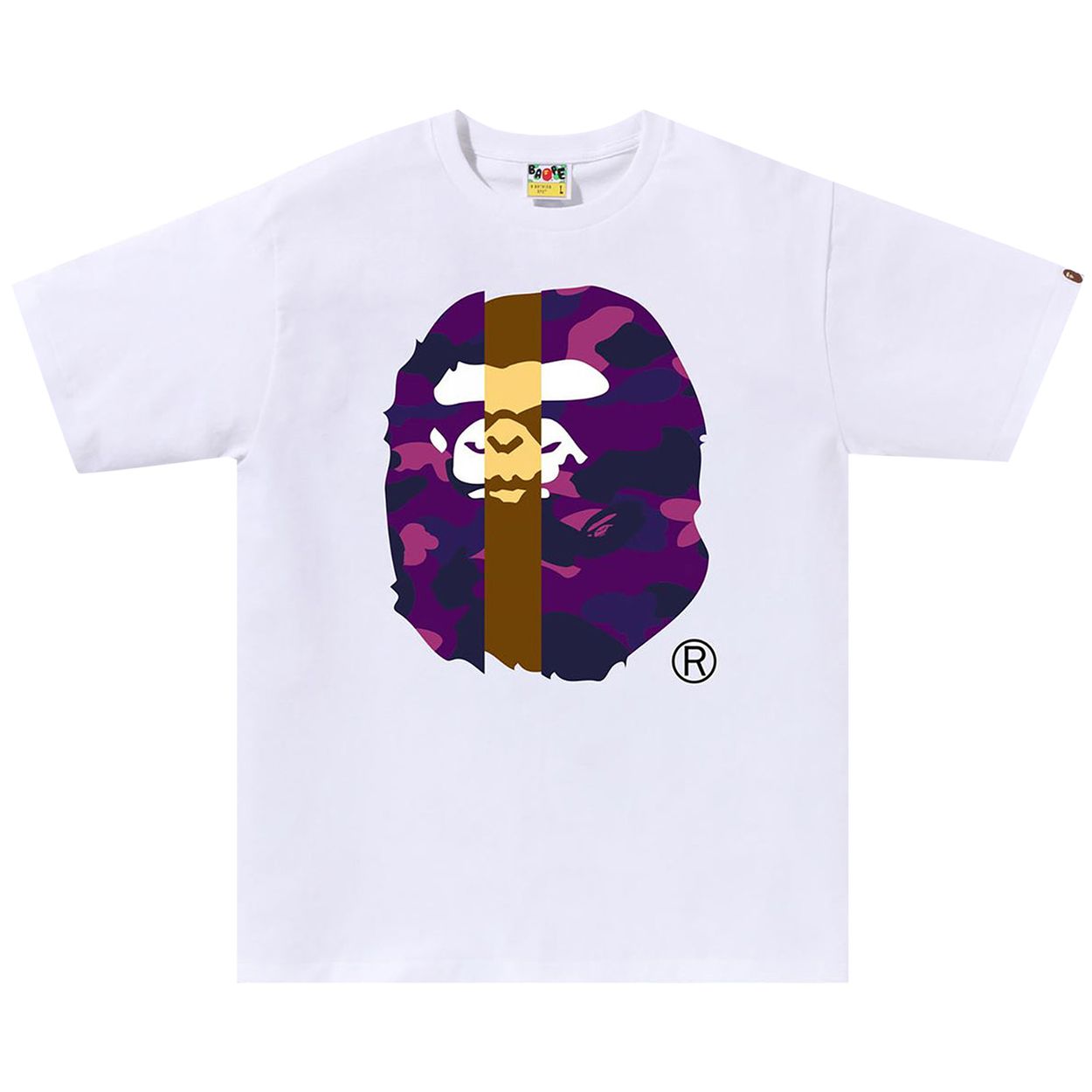 BAPE Color Camo Transform Big Ape Head Tee White/Purple