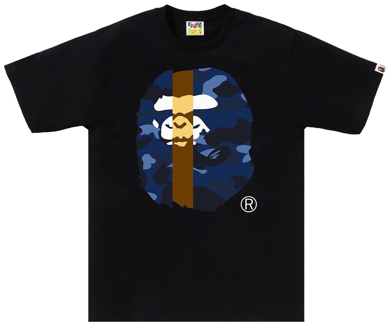 BAPE Color Camo Transform Big Ape Head Tee Black/Navy