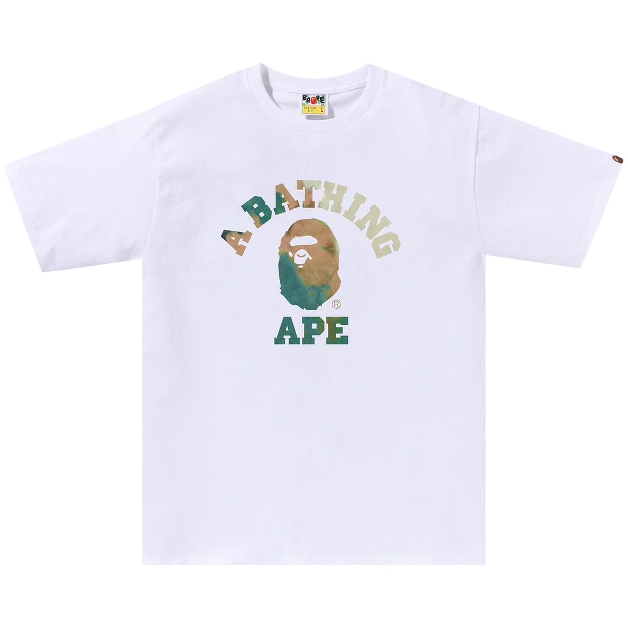 BAPE Tie Dye College Tee White/Beige