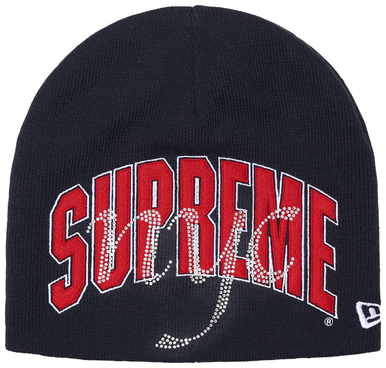 Supreme New Era Rhinestone Beanie (SS26) Navy