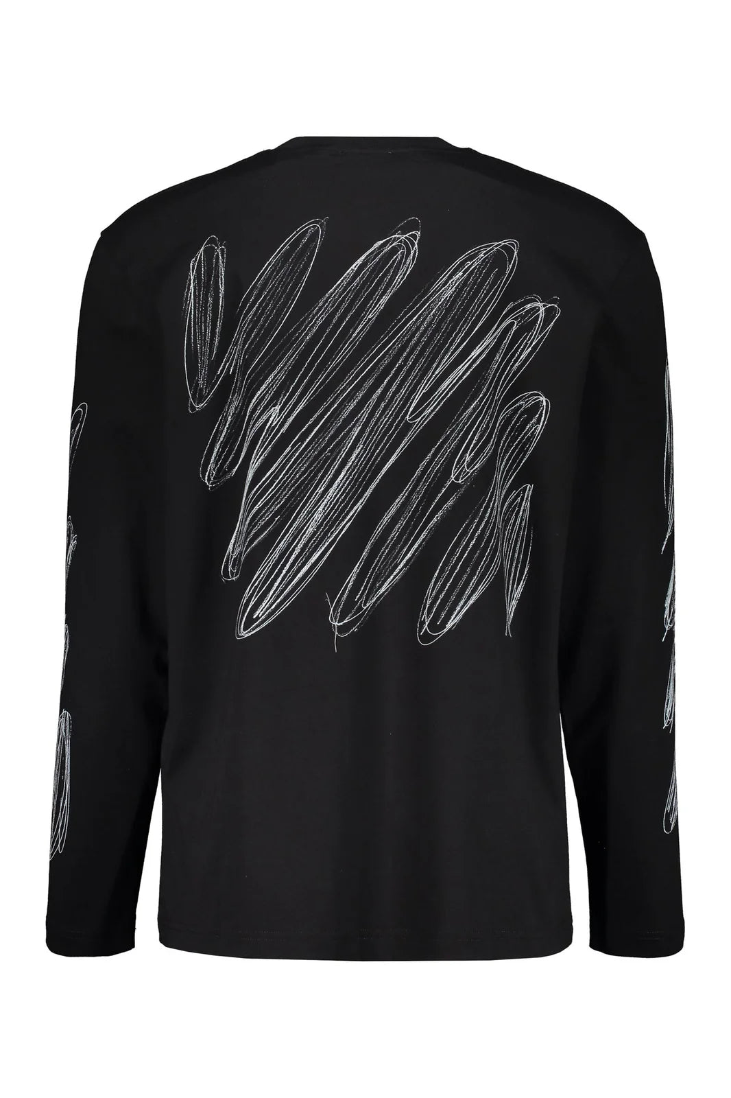 Off-White Scribble Print Long-Sleeve T-Shirt Black