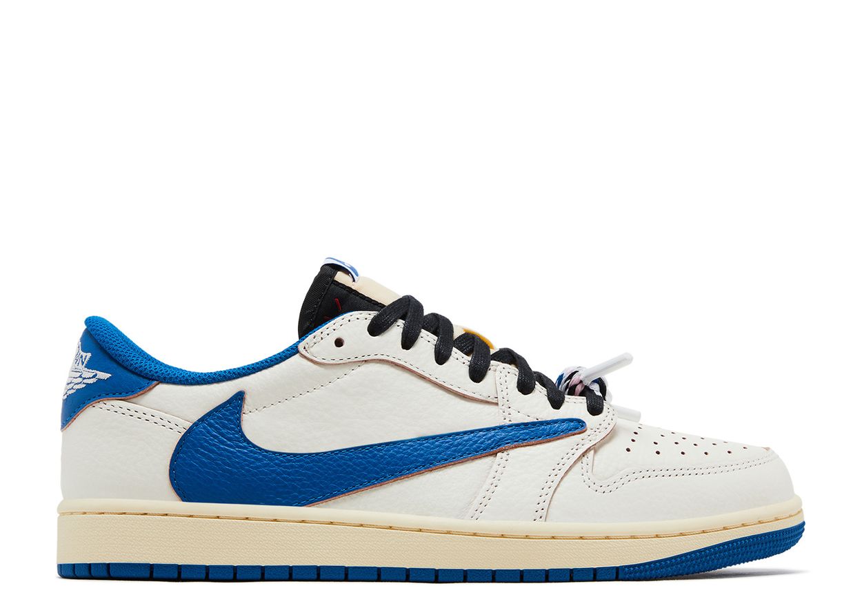 Air Jordan 1 Retro Low OG SP Fragment x Travis Scott Sail Military Blue
