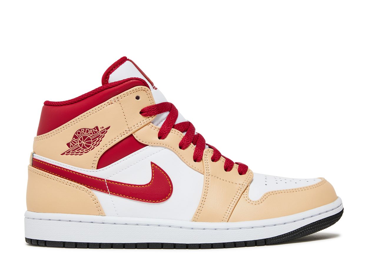 Air Jordan 1 Mid Light Curry Cardinal (Pre-Owned)