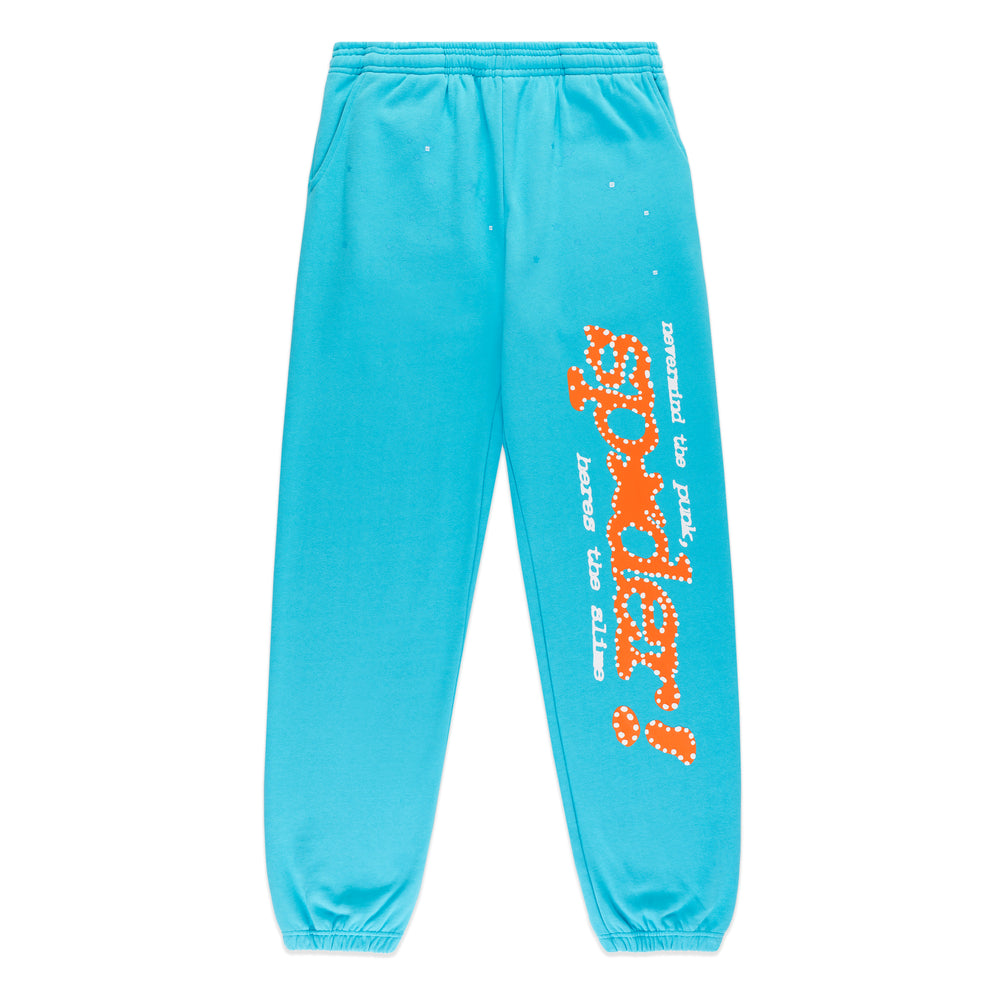 Sp5der Punk V2 Sweatpants Cyan