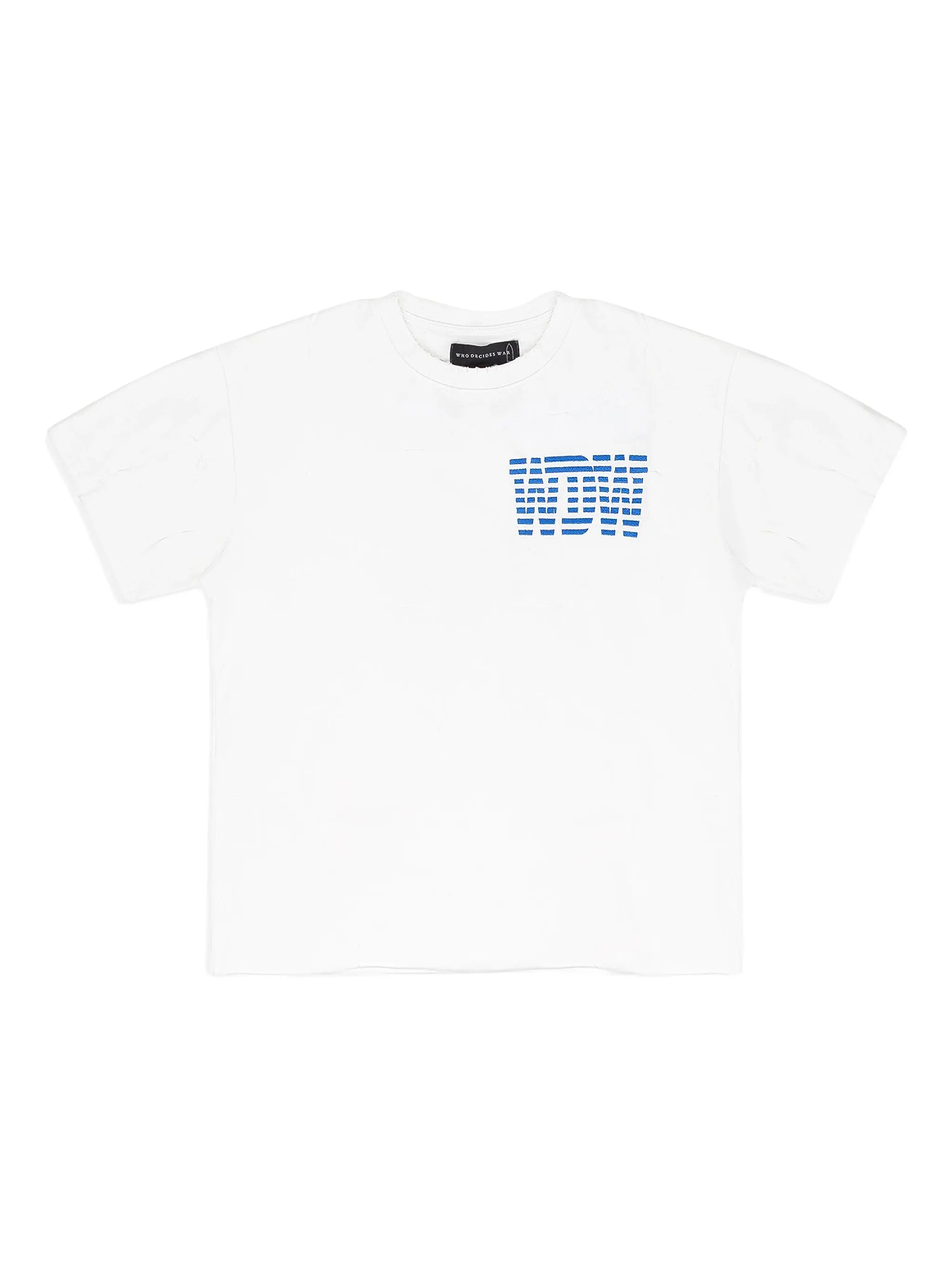 Who Decides War WDW Stitched T-Shirt White/Royal