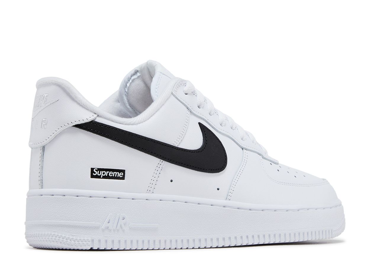 Nike Air Force 1 Low Supreme White Black Box Logo
