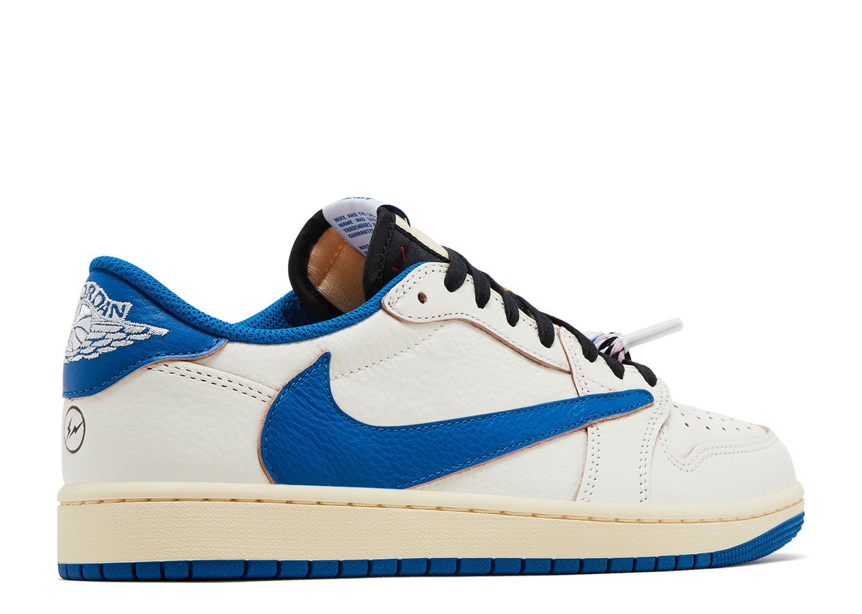 Air Jordan 1 Retro Low OG SP Fragment x Travis Scott Sail Military Blue