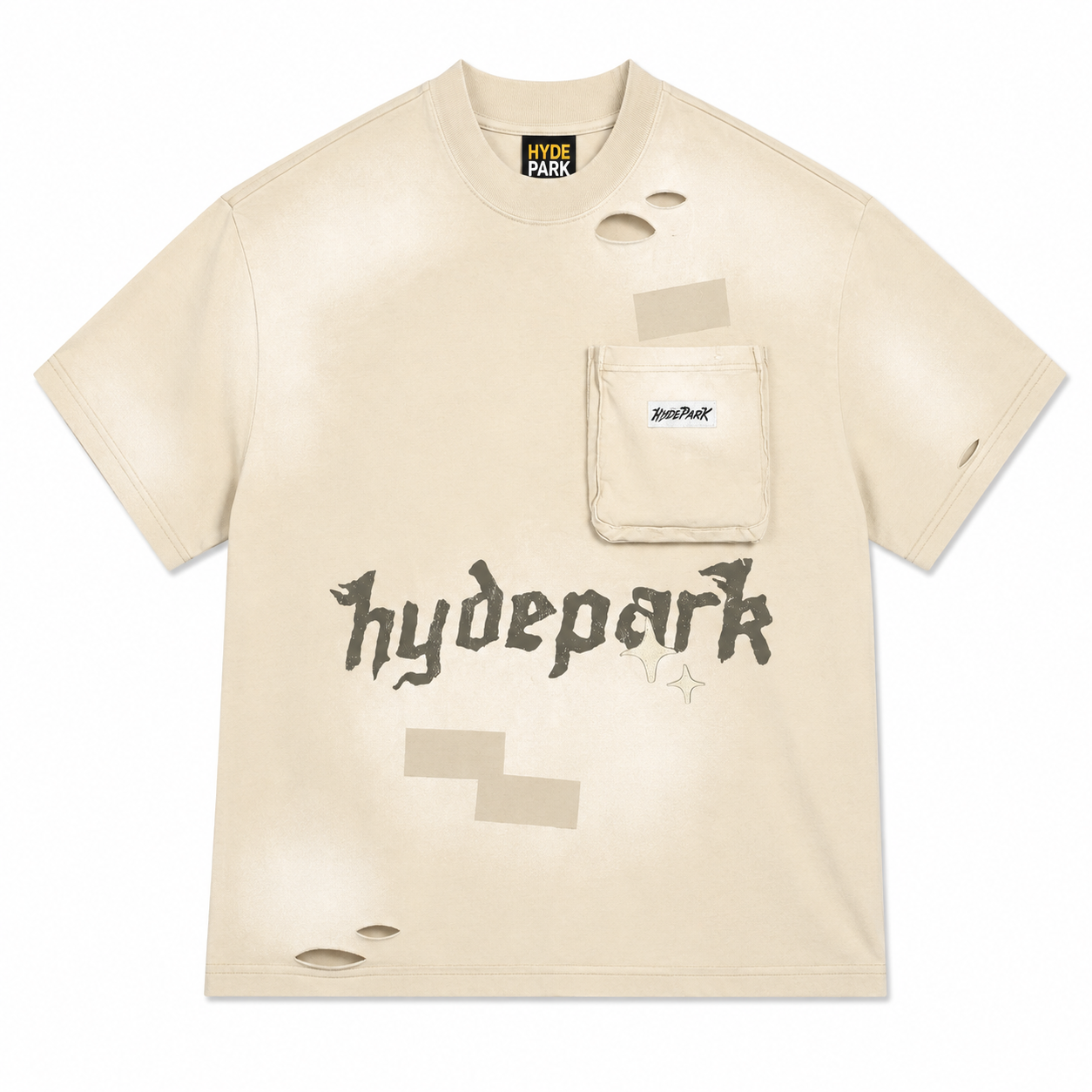 Hyde Park Distressed Pocket Tee 'Marble'