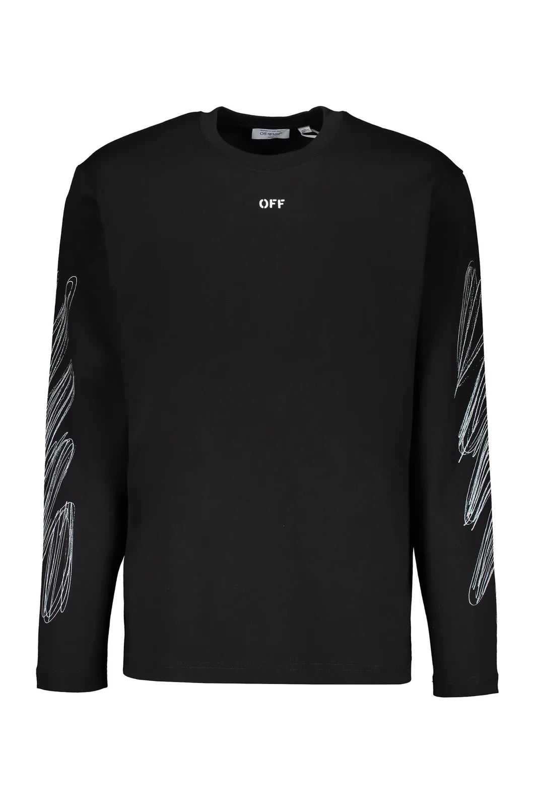 Off-White Scribble Print Long-Sleeve T-Shirt Black