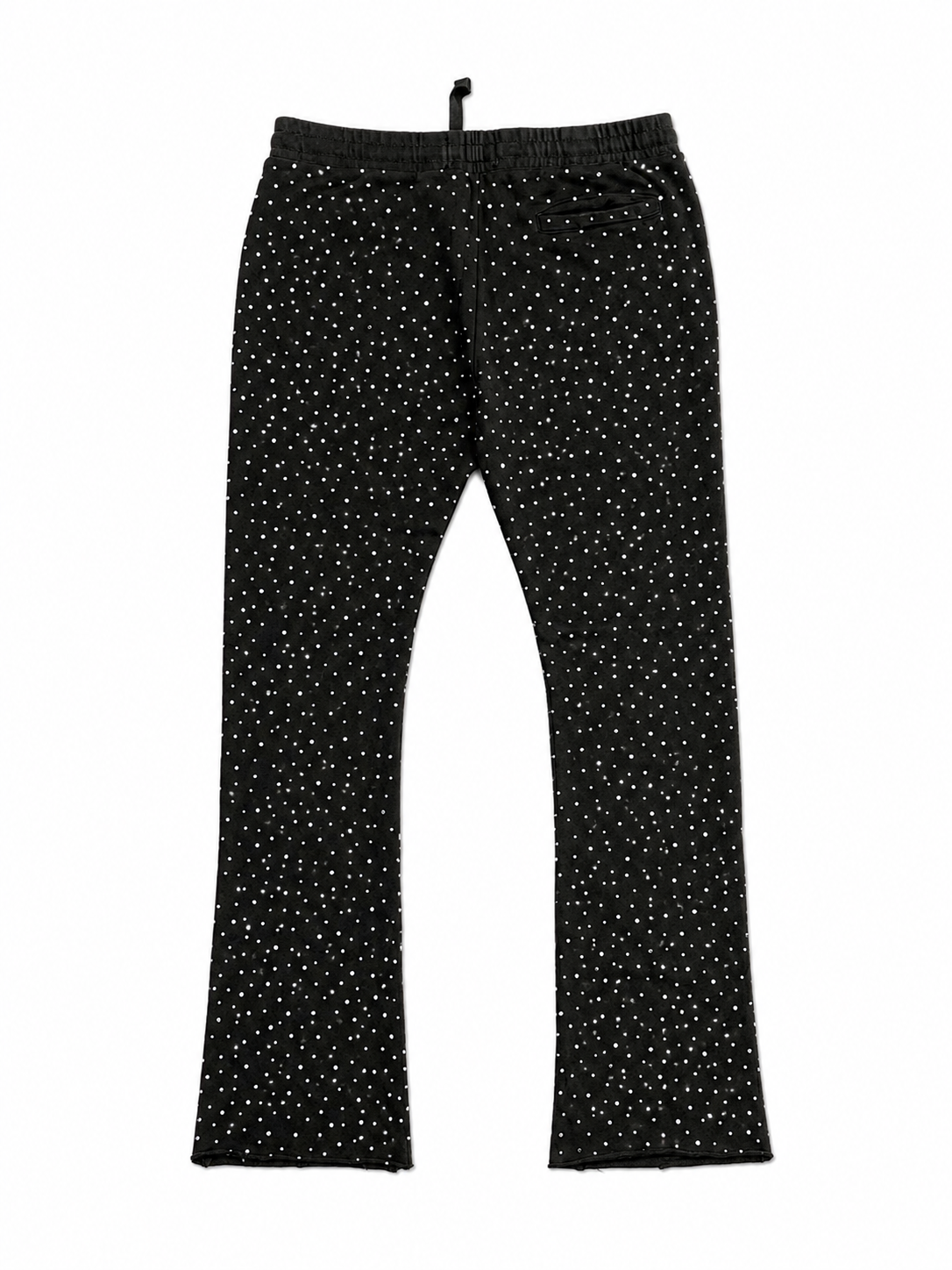 First Row Heavy Washed Stack Sweatpants Black