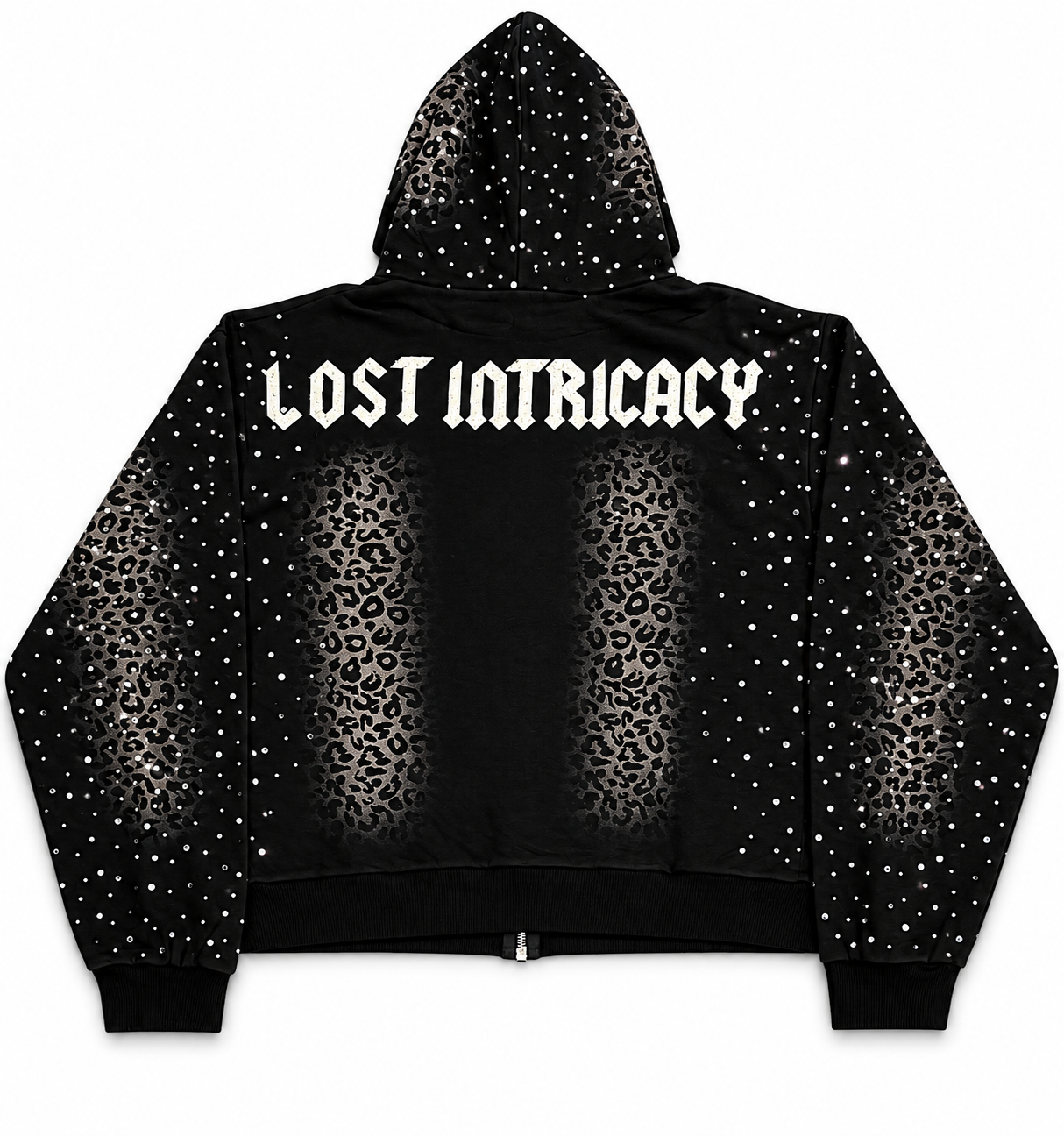 Lost Intricacy Faded Cheetah Zip-Up Hoodie Black