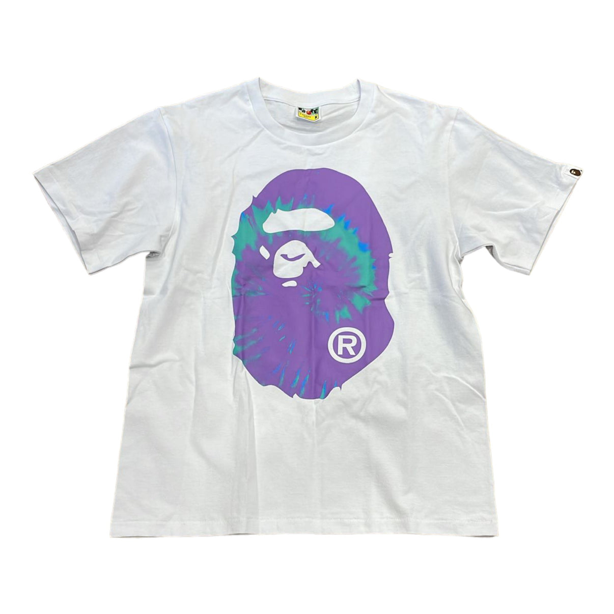 BAPE Pigment Tie Dye Big Ape Head T-Shirt White/Purple