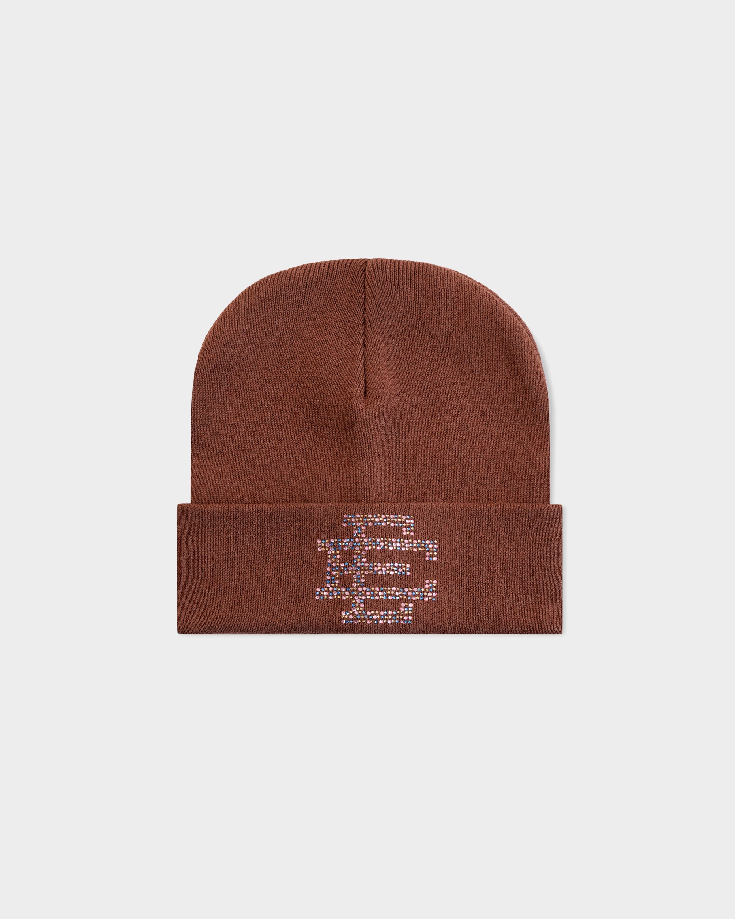 Eric Emanuel EE Swarovski Brown Beanie