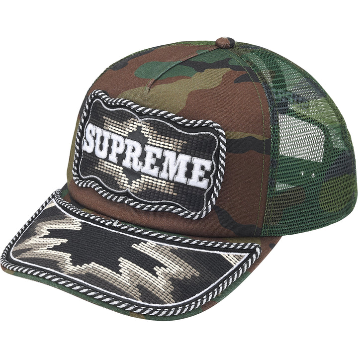 Supreme Western Embroidered Mesh Back 5-Panel Woodland Camo