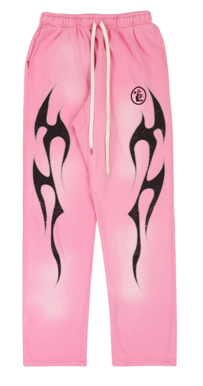 HStar Pink Sweatpants Black Flame
