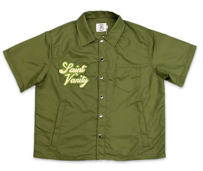 Saint Vanity Nylon Button Up Olive