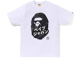 Bape Ape Head Ink Painting Tee White