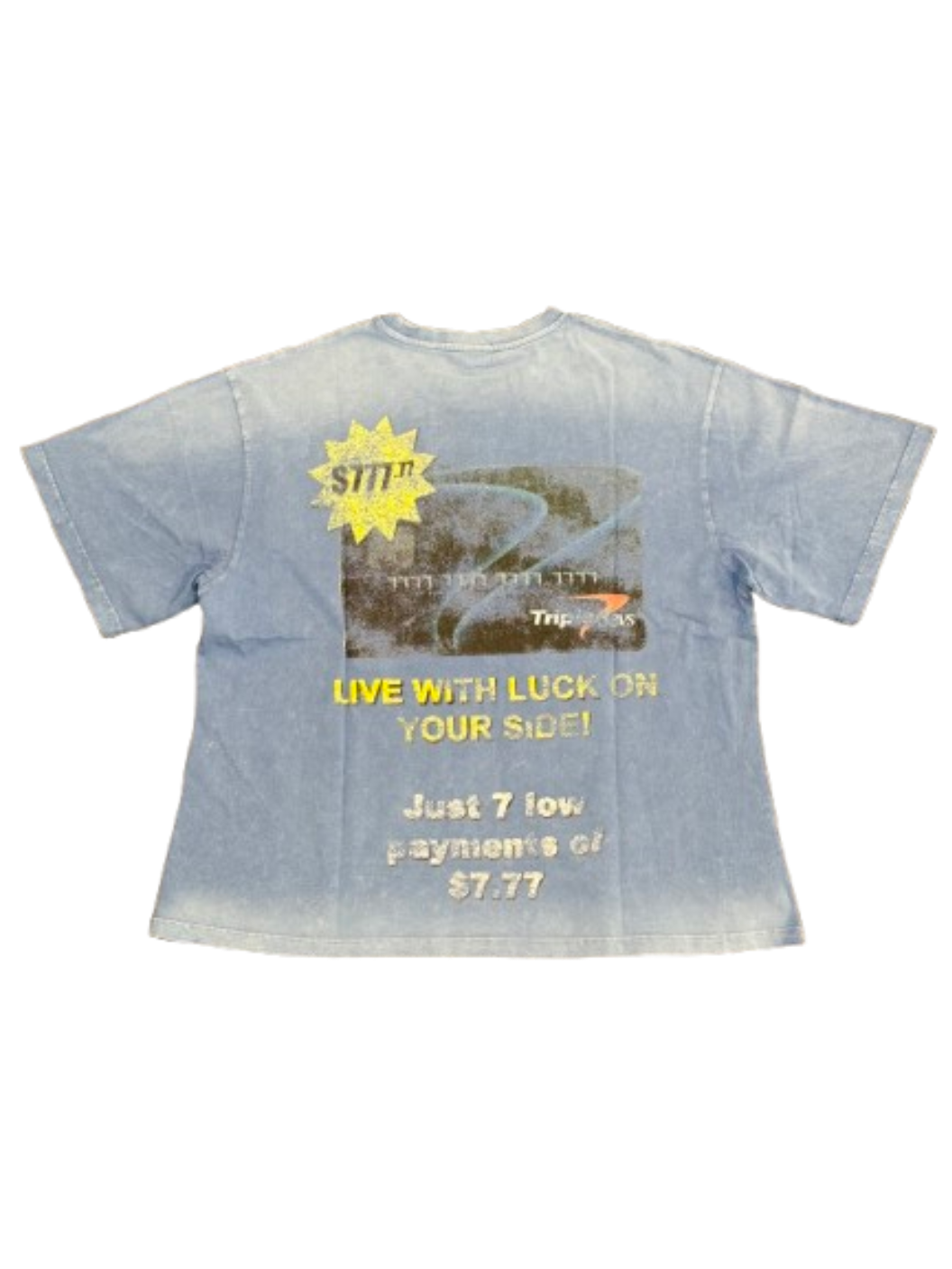 Triple Sevens Credit Card T-Shirt Faded Blue