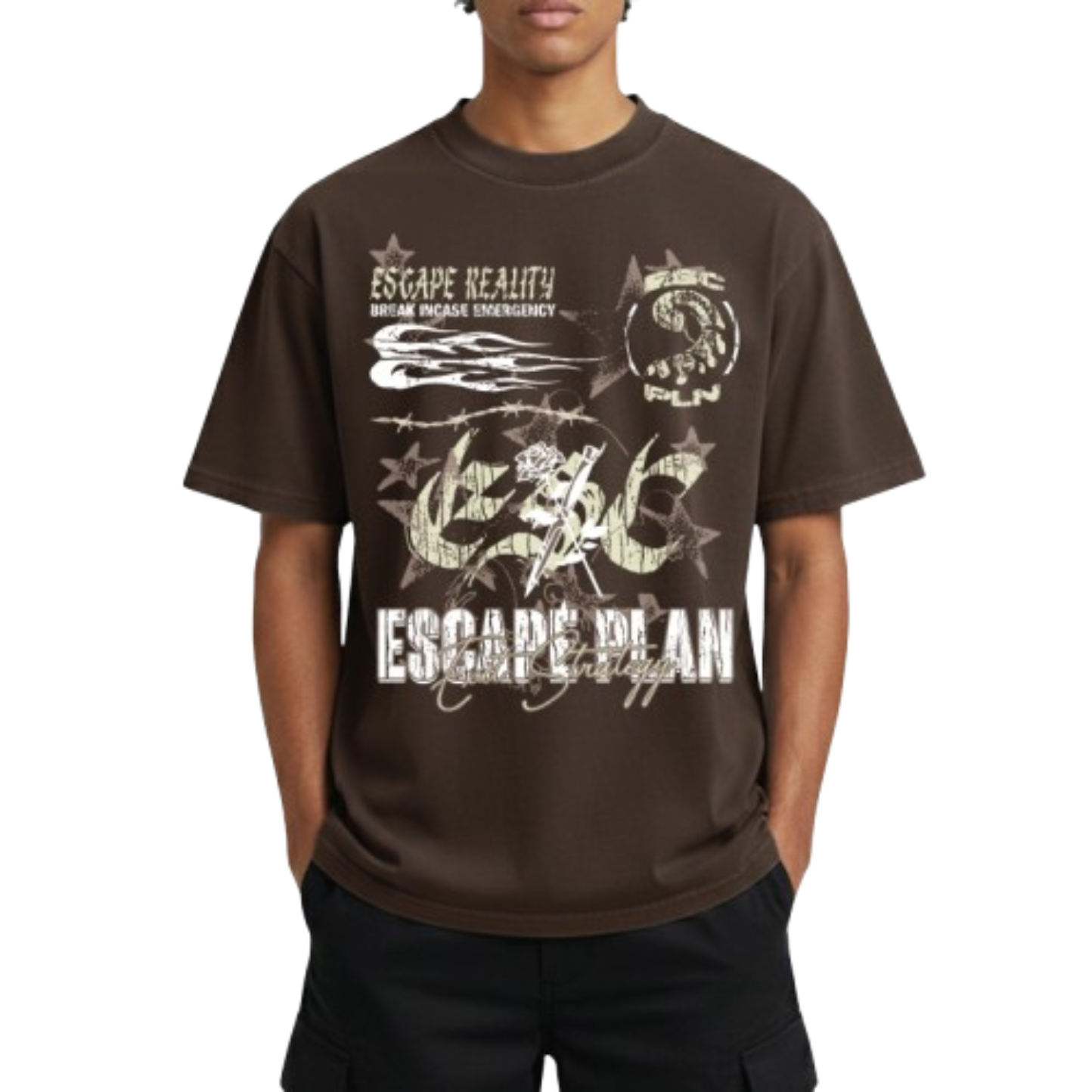 Escape Plan Protocol T-Shirt Brown