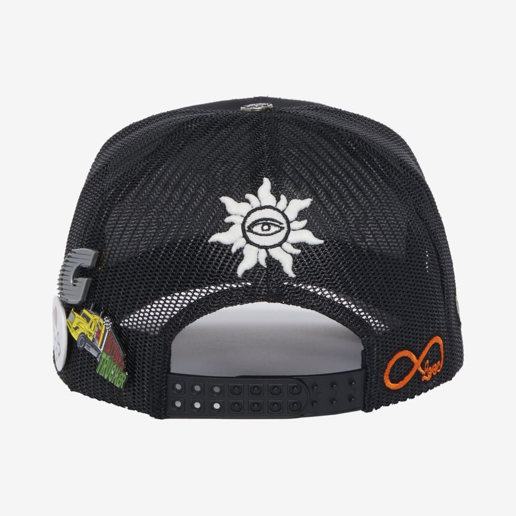 Godspeed Forever Trucker OG Hat Black / White / Silver