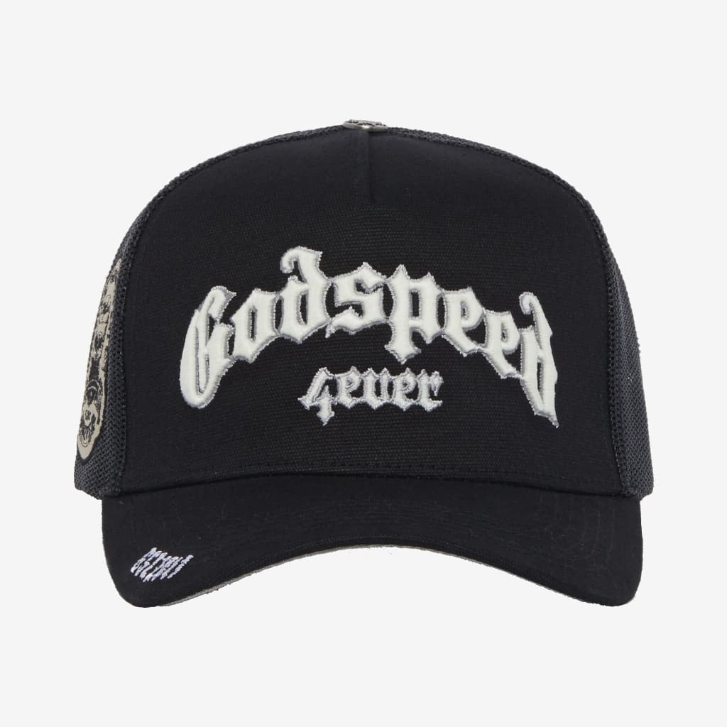 Godspeed Forever Trucker OG Hat Black / White / Silver