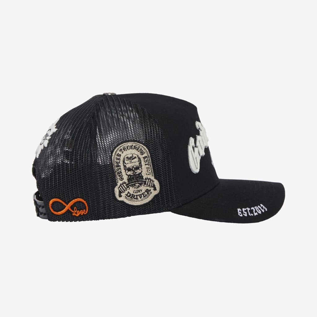 Godspeed Forever Trucker OG Hat Black / White / Silver