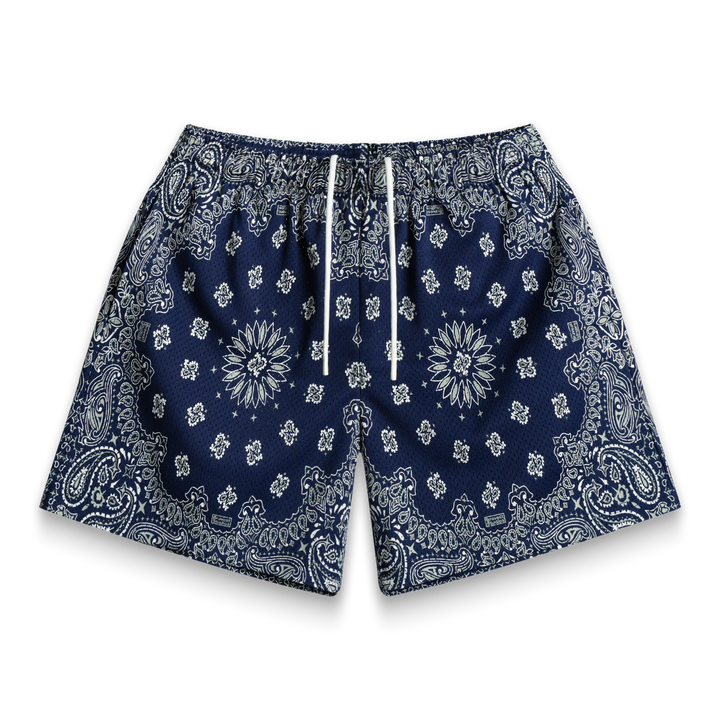 Bravest Studio Paisley Two-Tone Navy Shorts