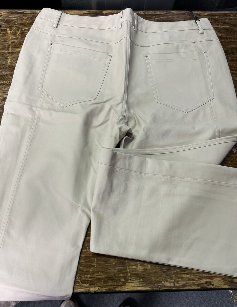 Embellish Eddie Leather Flare Pants White