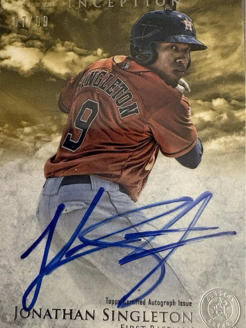 2013 Bowman Inception Jonathan Jon Singleton Prospect Rookie RC Auto Gold #57/99