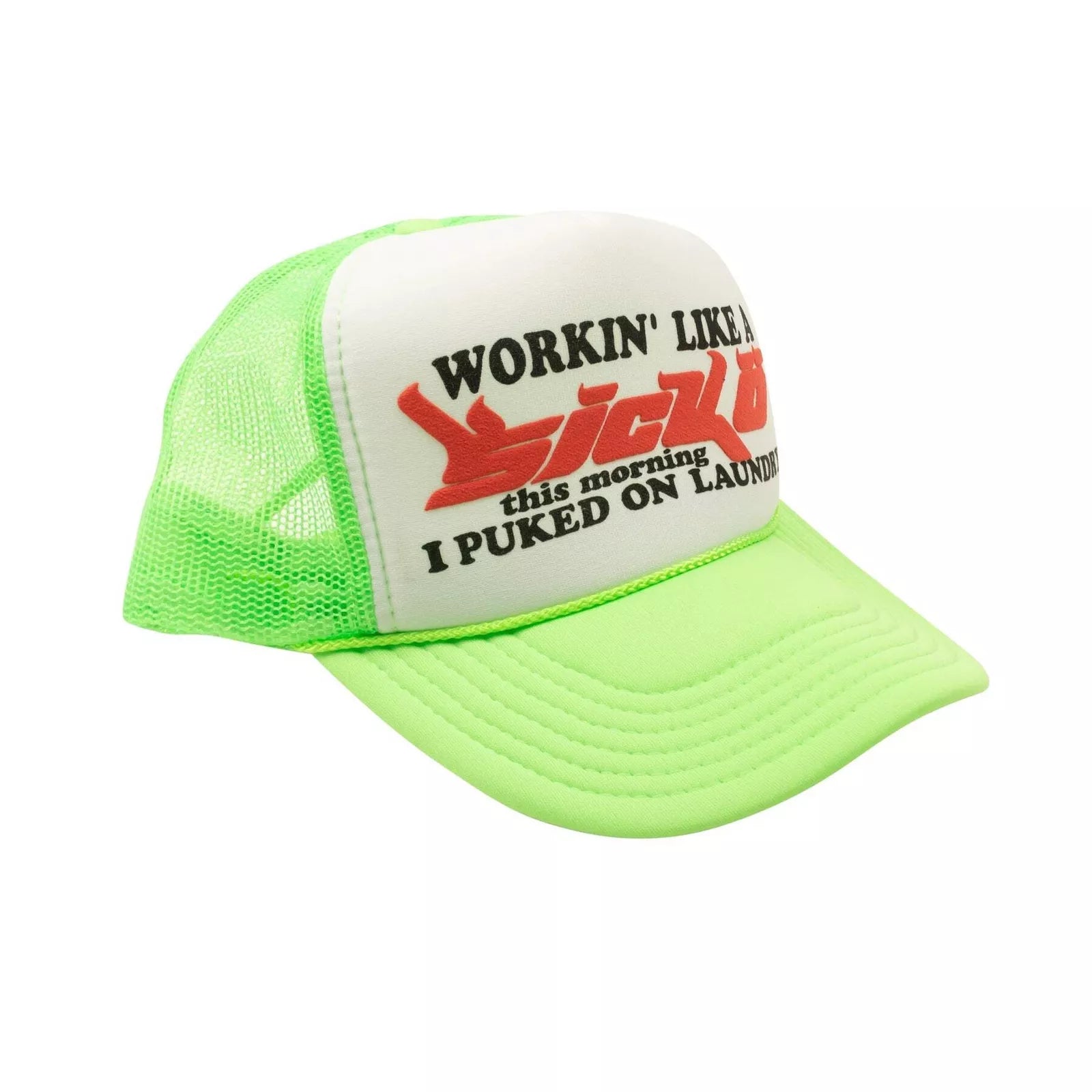 Sicko Laundry Trucker Hat Neon Green/White