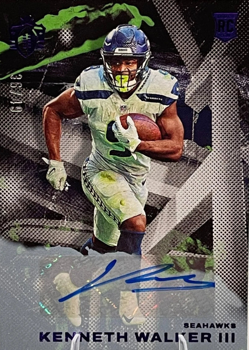 2022 Panini Chronicles Gridiron Kings Kenneth Walker #GK-16 Rookie Auto /49