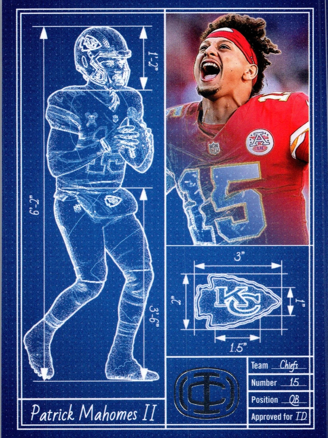 2025 Panini Authentically - Touchdown Architect #TA-12 Patrick Mahomes