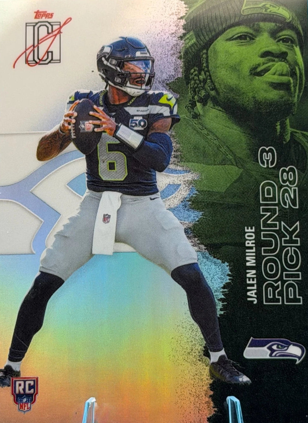 2025 Topps Signature Class Jalen Milroe #151 Chrome Refractor Seattle Seahawks