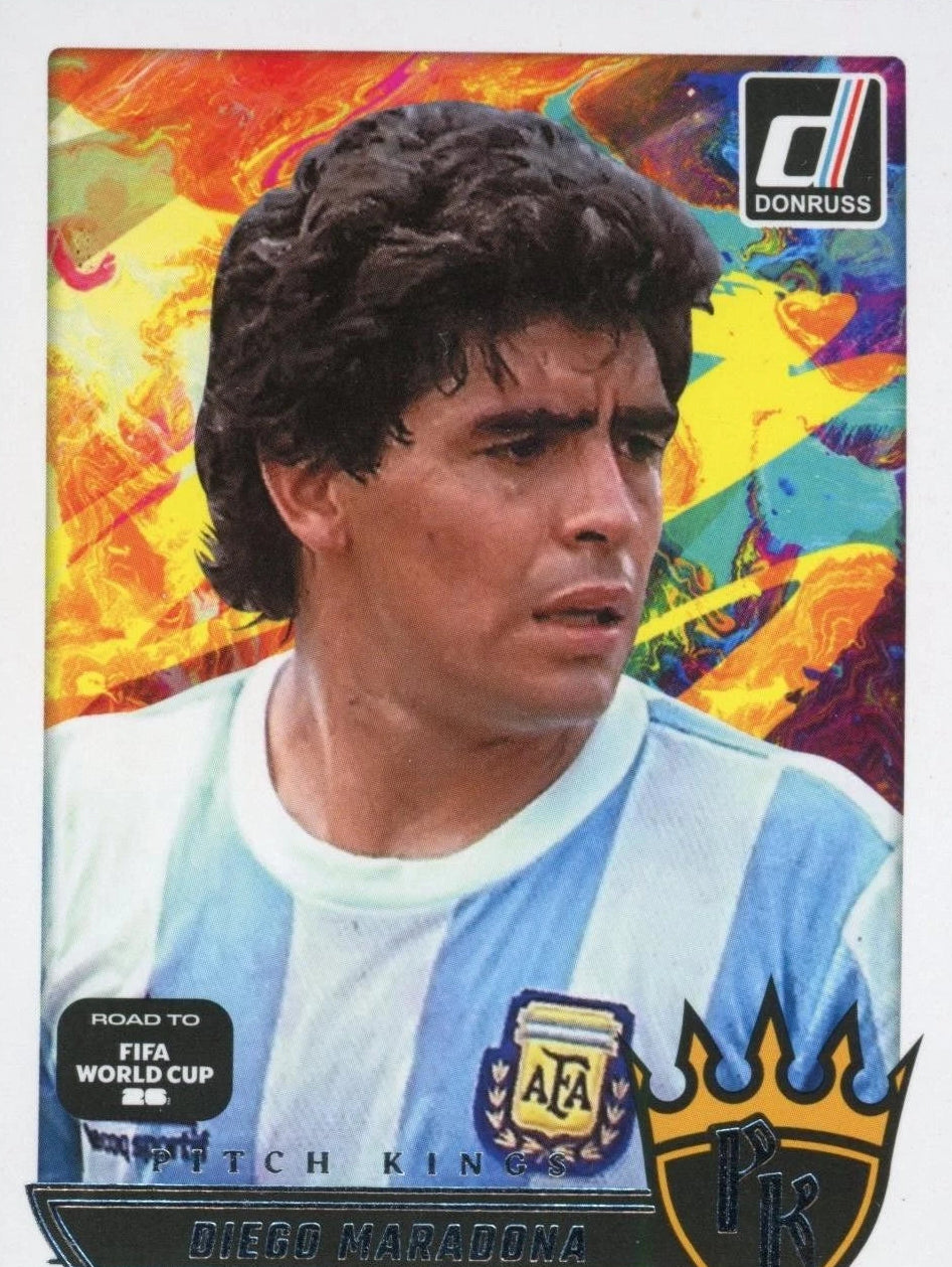 2025-26DIEGO MARADONA PANINI DONRUSS ROAD TO FIFA WORLD CUP 26 PITCH KINGS WHITE