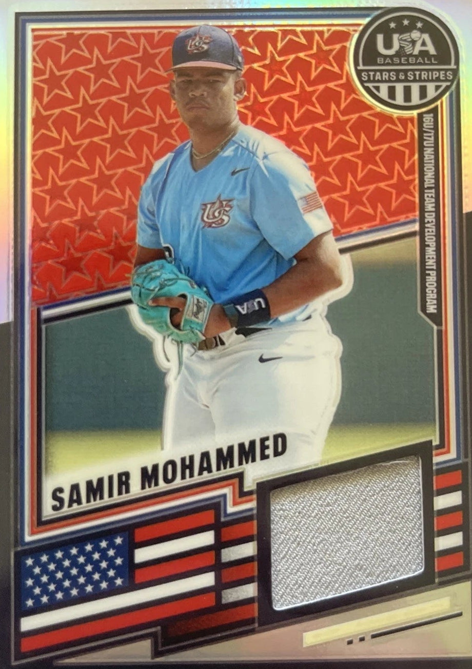 2026 Panini USA Baseball Stars & Stripes #USA-SM Samir Mohammed Relic Card