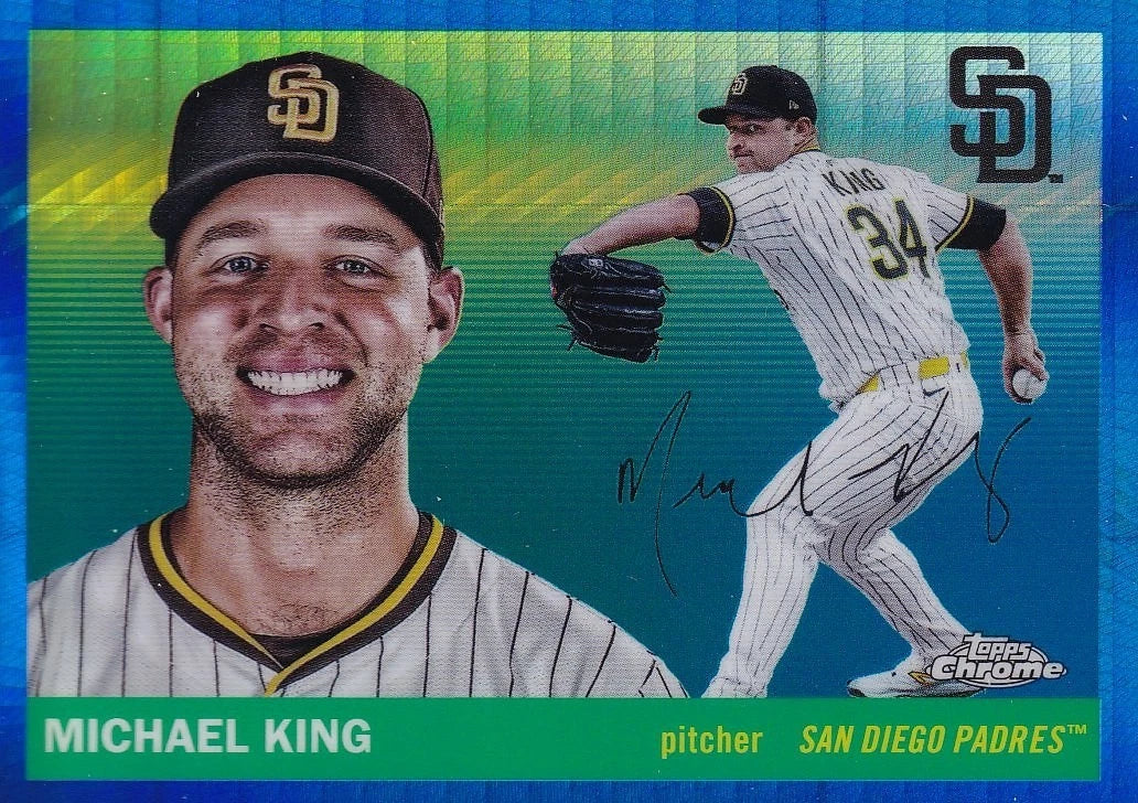 2025 Topps Chrome Platinum Anniversary #103 Michael King Blue Prism Refractors
