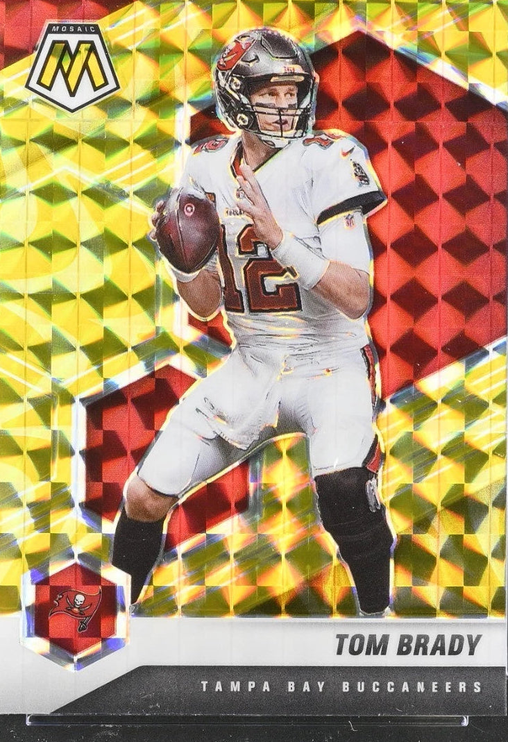Tom Brady 2021 Mosaic #186 Reactive Yellow