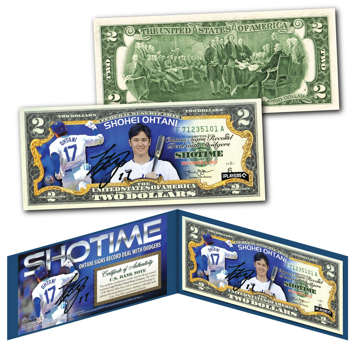 Shohei Ohtani Showtime Commemorative Bank Note w/ COA Display Case