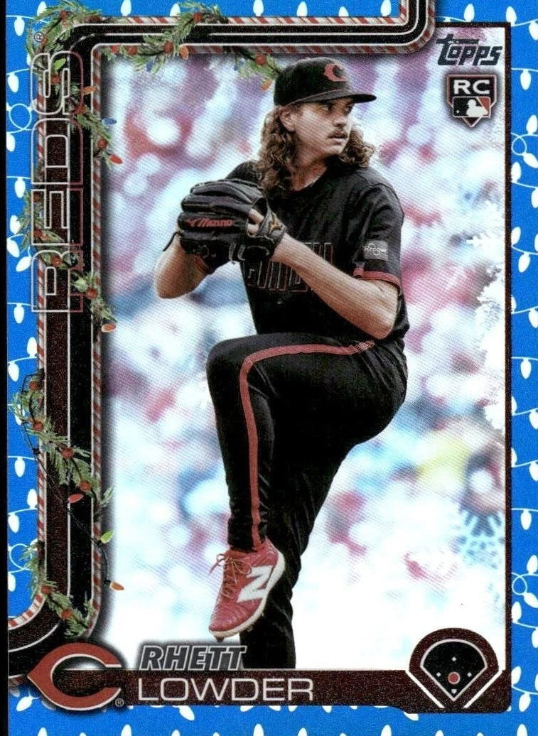 2025 Topps Holiday RHETT LOWDER #H104 Blue Metallic Holiday Lights RC NM