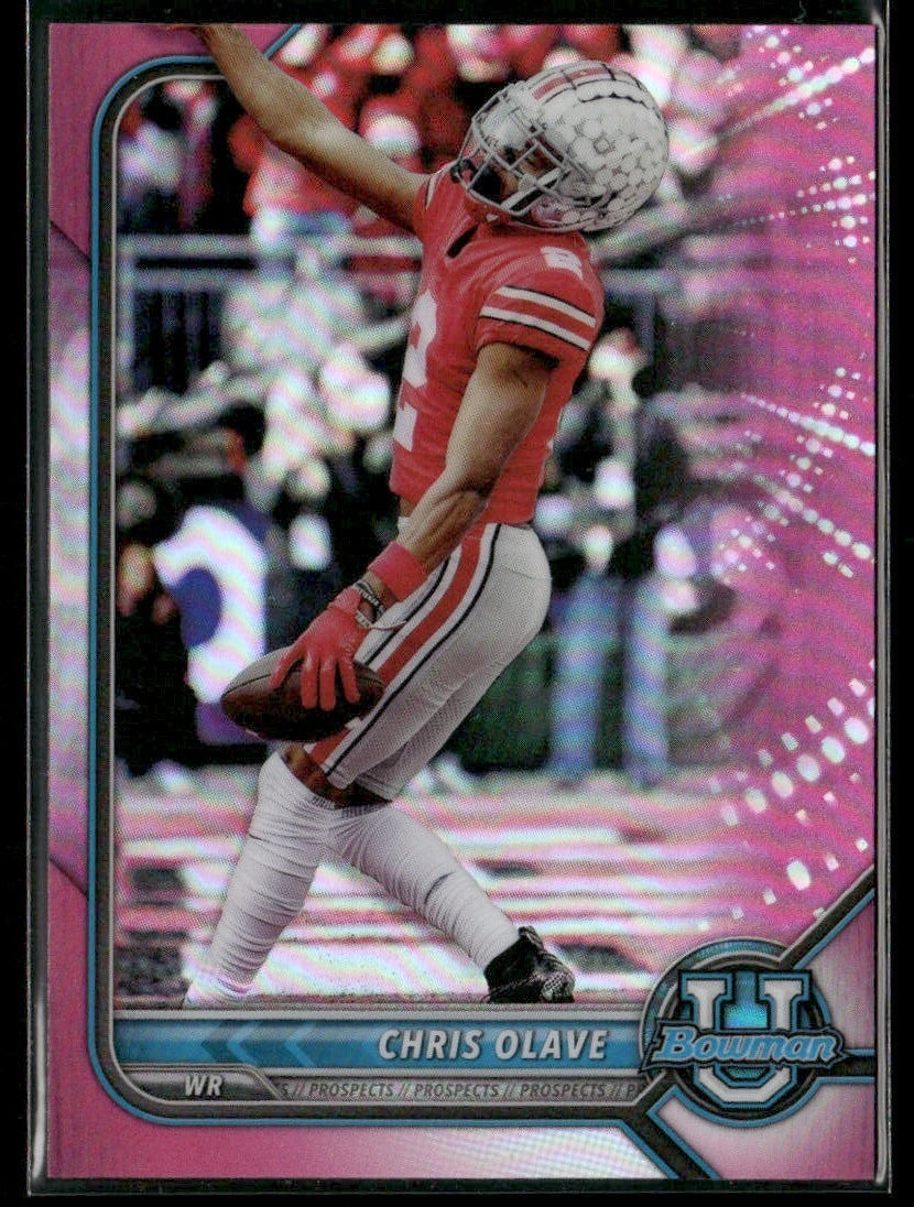 2022 Topps Bowman University Pink Chris Olave #93 New Orleans Saints