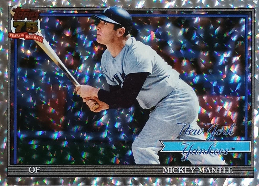 2026 Topps #T91-48 Mickey Mantle Silver Crackle Foilboard Yankees
