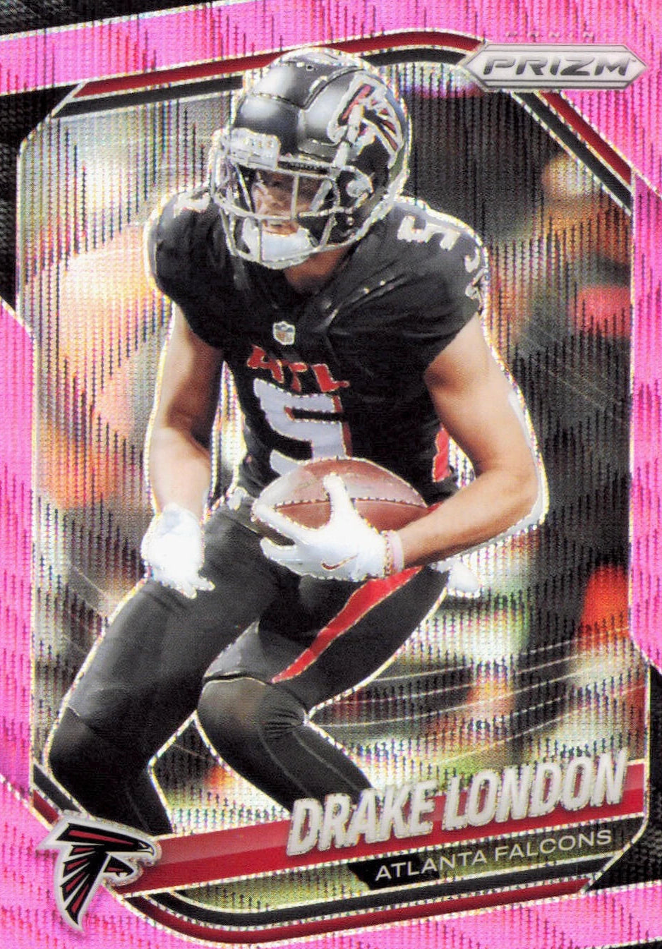 2025 Panini Prizm #198 Drake London Pink Wave