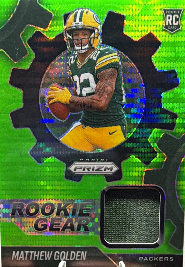 Panini Prizm 2025 Matthew Golden Rookie Gear Memorabilia Green Neon RGR-MGN RC