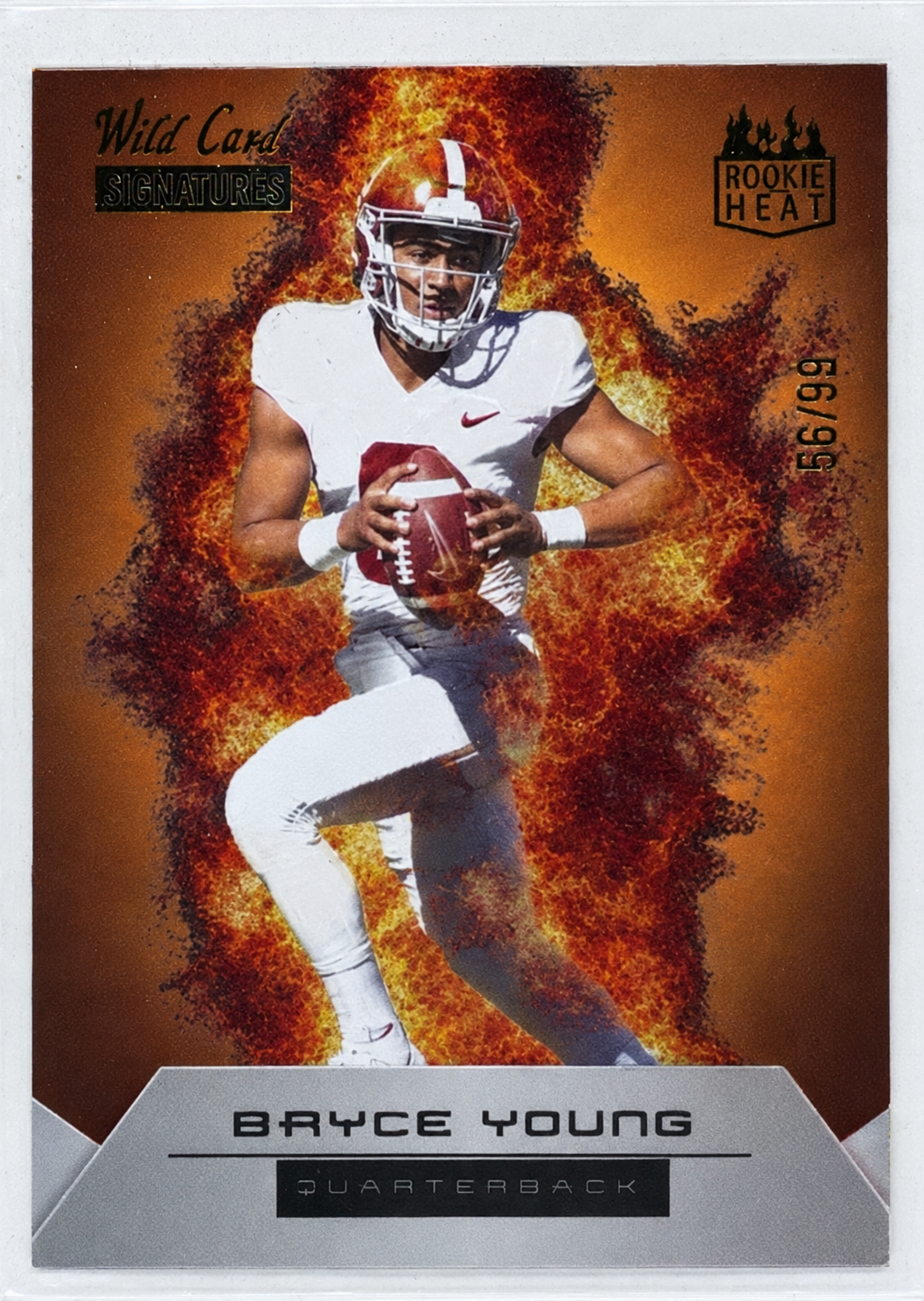 2023 Wild Card MATTE Orange Flames 93/99 Bryce Young #CBRH-5 RC 0c3